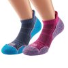 1000 Mile Run Socklet Single Layer Twin Pack - Hot Pink_Lavender & Blue