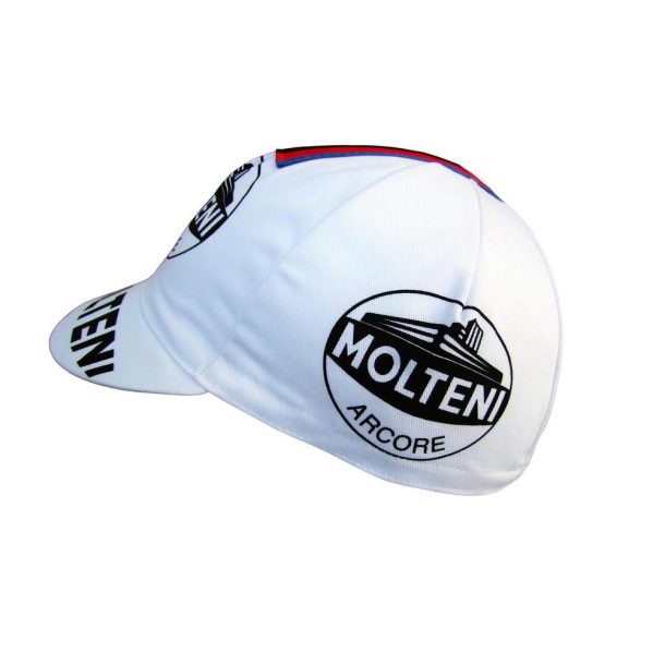 Molteni Arcore Eddy Merckx Retro Cycling Cap White2 Molteni Arcore Retro Cycling Cap – Eddy Merckx World Champion Edition (White) | Made in Italy