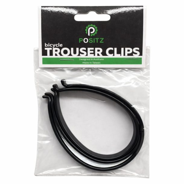 Positz Pair of High Visibility Reflective Bicycle Trouser Clips Black Silver (in packaging)