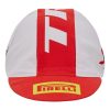 Santini Trek Segafredo Pirelli Pro Team Cycling Cap front on Santini Trek Segafredo Pirelli Cycling Cap (White/Red) | Made in Italy