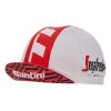 Santini Trek Segafredo Pirelli Pro Team Cycling Cap peak up left Santini Trek Segafredo Pirelli Cycling Cap (White/Red) | Made in Italy