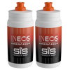 Elite Fly Team Ineos Grenadier SIS Cycling Water Bottles – 550ml, Team Pattern White (2 Pack)