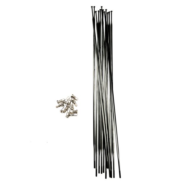 How to Measure Bicycle Spokes Positz Aero Bladed Race Spokes Black and Nipples