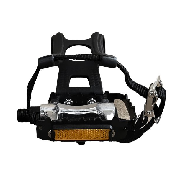 Positz Heavy Duty Bike Pedals with Toe Clips and Straps