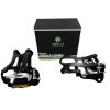 Positz Heavy Duty Bike Pedals with Toe Clips and Straps 9/16in Positz Heavy Duty Bike Pedals with Toe Clips and Straps