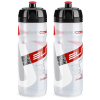 Elite Super Corsa Water Bottles - Clear/Red, 750ml (2 Pack) Elite Super Corsa Water Bottles – Clear 750ml (2 Pack)