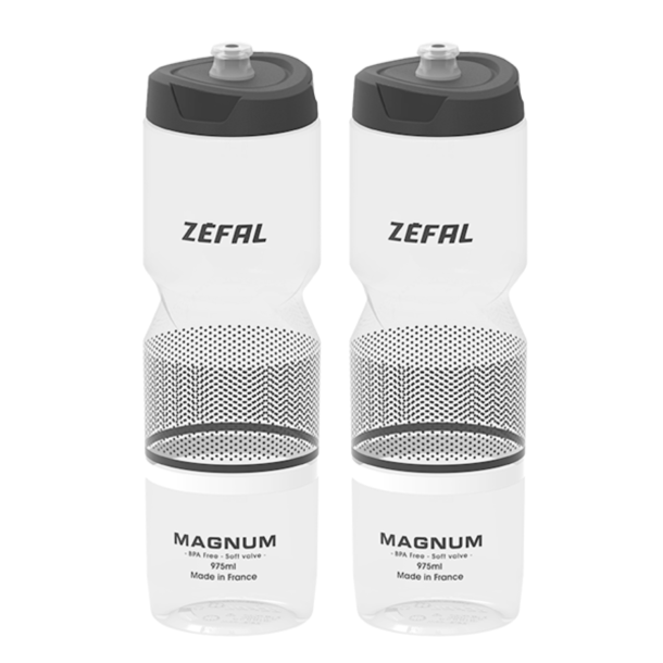 Zefal Magnum Water Bottles – 975ml, Translucent (2 Pack)