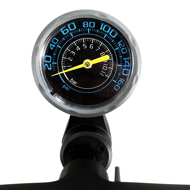 Positz Clever Valve Bicycle Floor Pump Top Mount Gauge 160psi