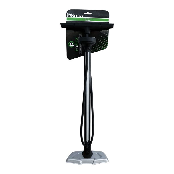 Positz Clever Valve Bicycle Floor Pump Top Mount Gauge 160psi