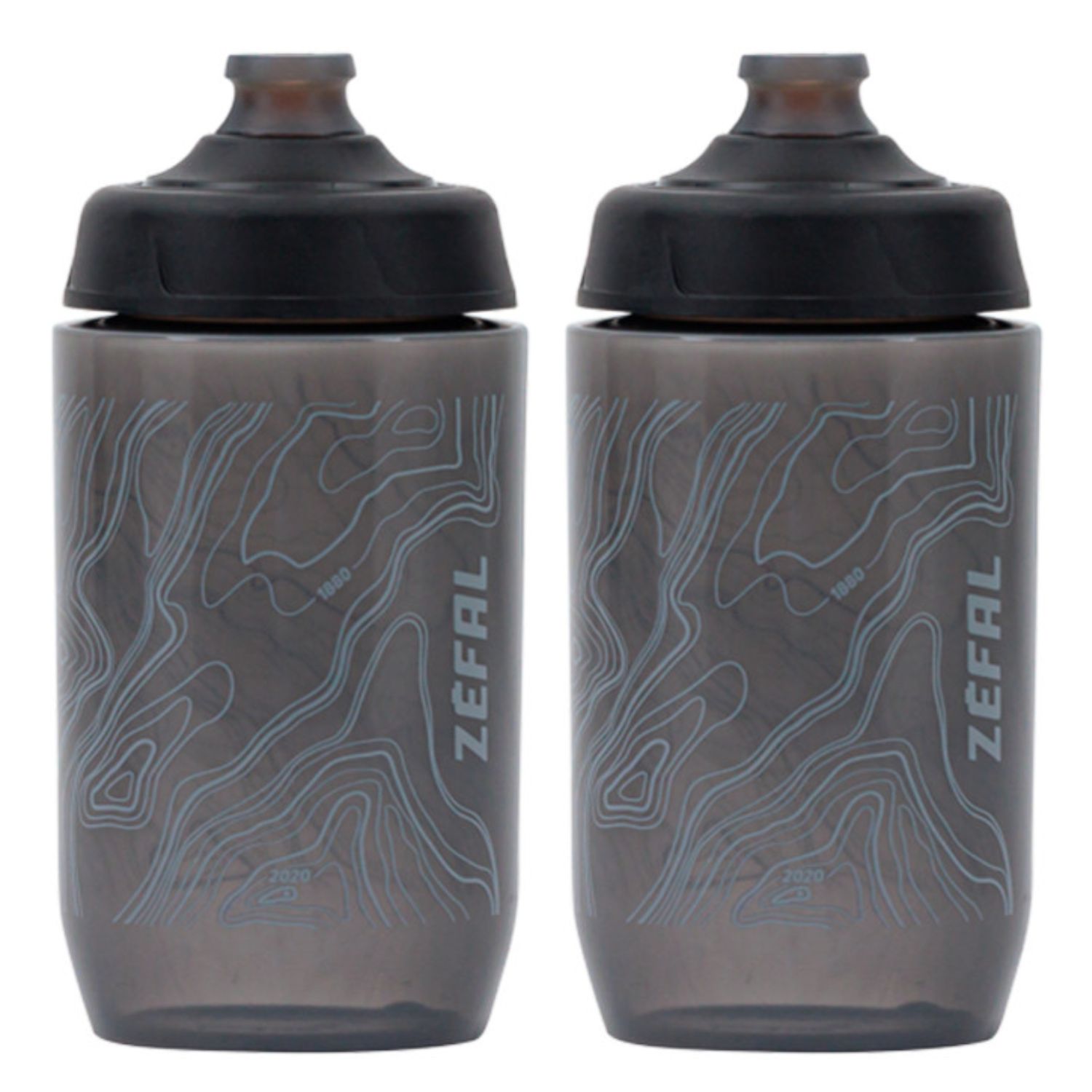 Zefal Sense Pro 50 Water Bottles - 500ml, Black Smoke/Grey (2 Pack) Zefal Sense Pro 50 Water Bottles - 500ml, Black Smoke Grey (2 Pack) - Grey Top