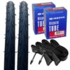 Positz Essential Value Bundle of 2 Tyres 700 x 28c (28-622) and 2 Innova Presta 33mm Tubes