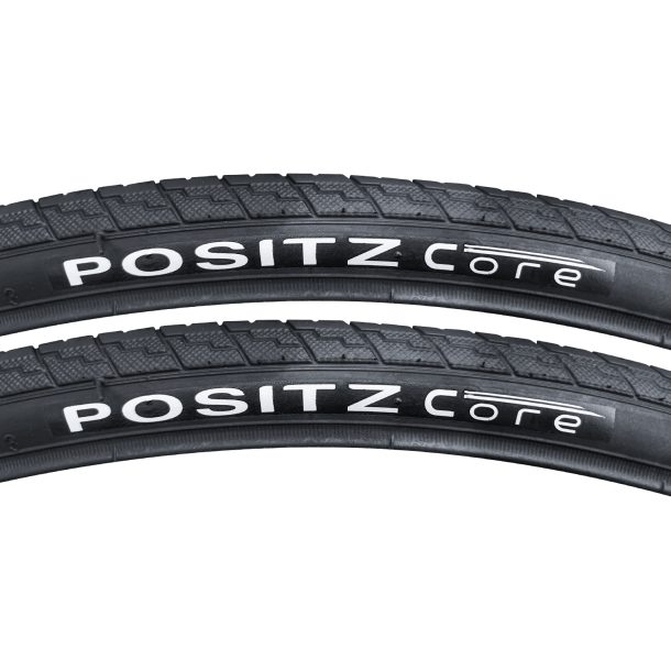 Positz Core Anti-Puncture Road Bike Value Bundle of 2 Tyres and 4 Tubes 700 x 25c Presta Positz Core Anti-Puncture Road Bike Tyres 700 x 25c (25-622) Black (2 Pack)