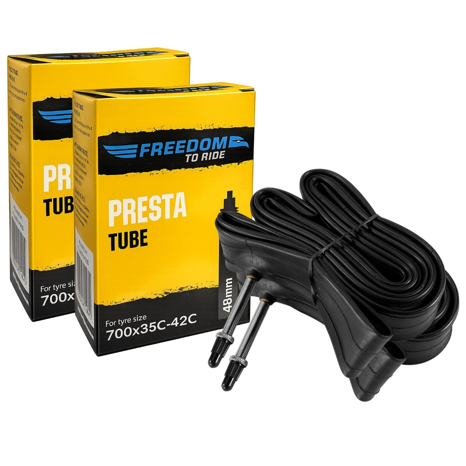 Freedom Inner Tubes 700 x 35-42c, Presta 48mm (2 Pack) Freedom Tube 700 x 35-42c Presta Valve (2 Pack)