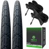 Positz Essential Value Bundle of 2 Road Bike Cruiser Tyres and 2 Standard Tubes 700 x 40 (42-622) Presta