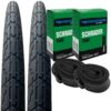 Positz Essential Value Bundle of 2 Tyres 700 x 40c (42-622) and 2 Freedom Tubes Schrader