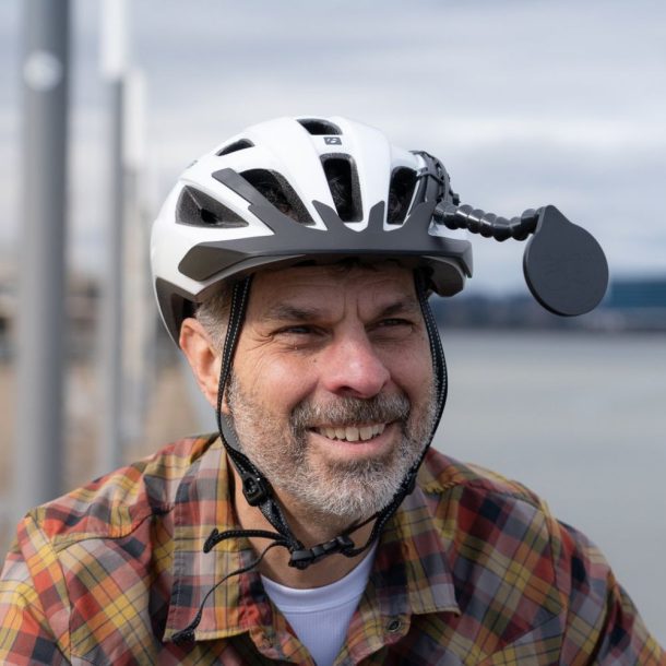 EVT 'Safe Zone' Oversized Heavy-Duty Bicycle Helmet Mirror EVT 'Safe Zone' Oversized Heavy-Duty Bicycle Helmet Mirror