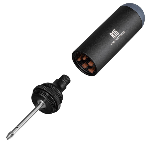 Topeak TubiCartridge R16 CO2-Ready Compact Tubeless Repair Kit for Road Bike (open)