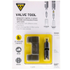 Topeak Valve Core Tool for Presta & Schrader Valves (with Storage Pod) Topeak Valve Core Tool fits Presta and Schrader (in packaging)