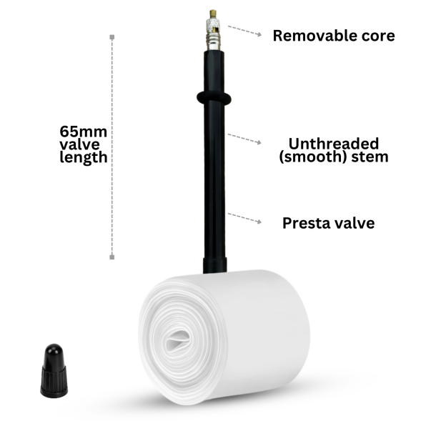 Positz TPU Tube 65mm Valve Infographic