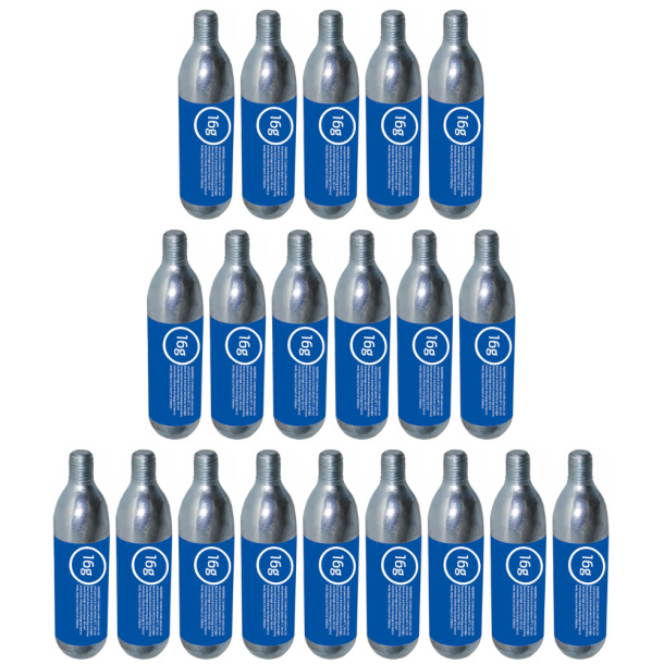 Azur CO2 Replacement Cartridges – 16g, Threaded (20 Pack)