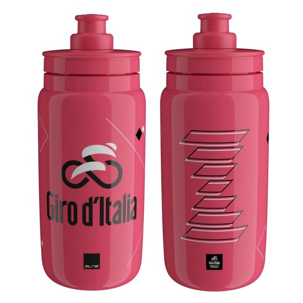 Elite Fly Cycling Water Bottles Giro d’Italia – Pink, 550ml (2 Pack) Front 2025