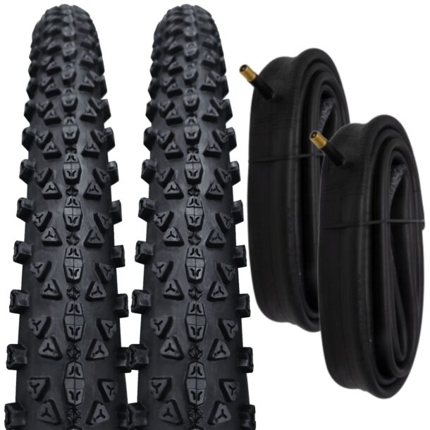 Positz Essential Value Bundle of 2 MTB Tyres 29 x 2.10 and 2 AirPro Thorn Resistant Tubes v2