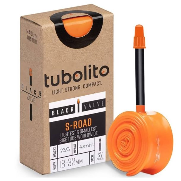 Tubolito S-Road TPU Tube – 700 x 18-32c, Presta 42mm Black Valve