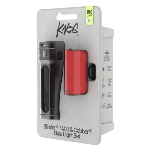 Alternative view of Knog Blinder 1400 Front and Mid Cobber Reflex Rear Bike Light Set