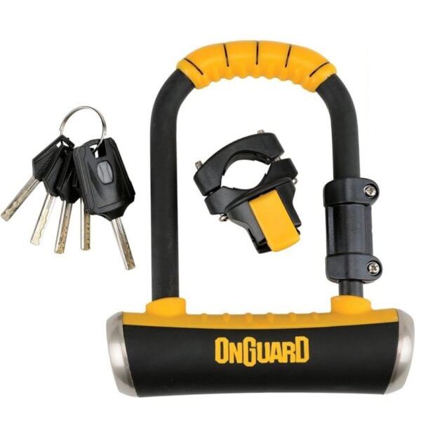 OnGuard 8006 Pitbull Mini X4P U-Lock with Bike Frame Mount (packaging)
