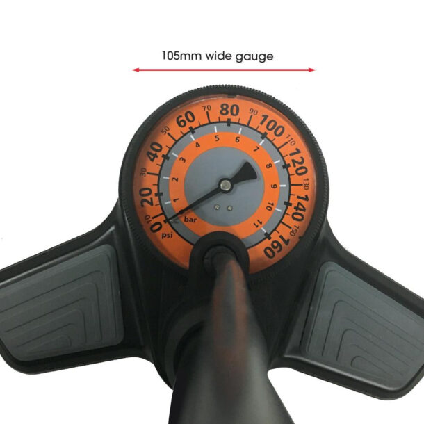 Alternative view of Azur Floor Pump Clever Valve with Jumbo Gauge
