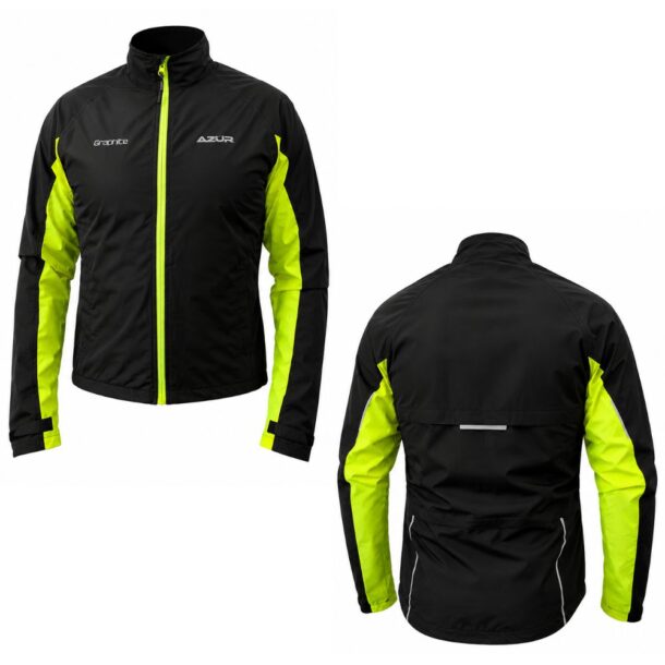 Azur Graphite Cycling Outer Layer Wind Jacket - Black/Neon Yellow Azur Graphite Cycling Outer Layer Wind Jacket Black Neon Yellow both angles Azur Graphite Cycling Outer Layer Wind Jacket - Black/Neon Yellow