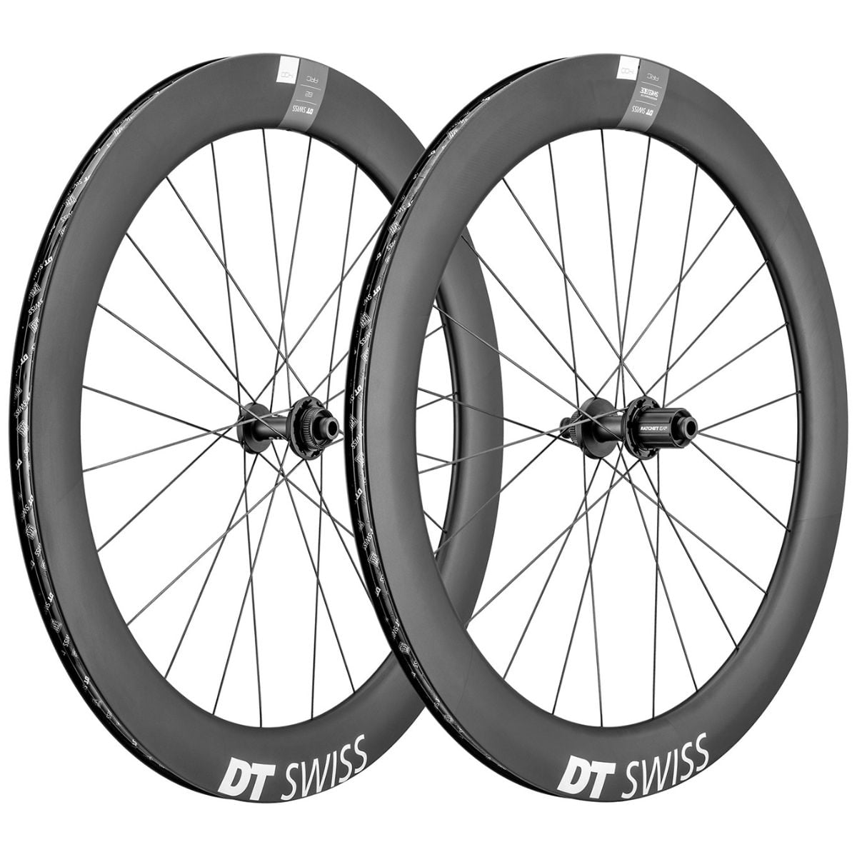 DT Swiss ARC1400 DiCut 700c Road Carbon DB Aero Race Wheels 62mm - Wheelset DT Swiss ARC1400 DiCut Road Carbon DB Race Wheels 62mm - Front & Rear Pair