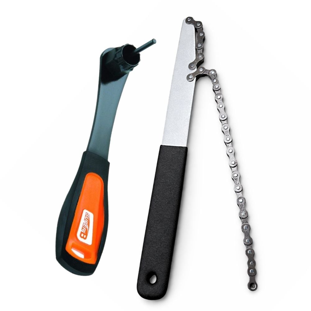 Positz Chain Whip & Super B Lockring Cassette Removal Tool Value Combo Positz Chain Whip & Super B Lockring Tool Cassette Removal Tool Value Combo