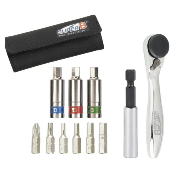 Super-B TBTW55 Torque Wrench Mini Ratchet Kit with Bit Sockets 4-6Nm