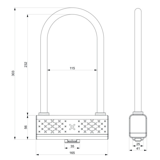 Black-X Titan RockSolid Smart U-Lock suits iPhone & Android Black-X Rock Solid Smart Shackle - 115mm x 229mm x 15mm