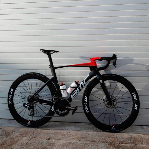 Elite Fly Tudor Pro Cycling Team Water Bottles on BMC Bike