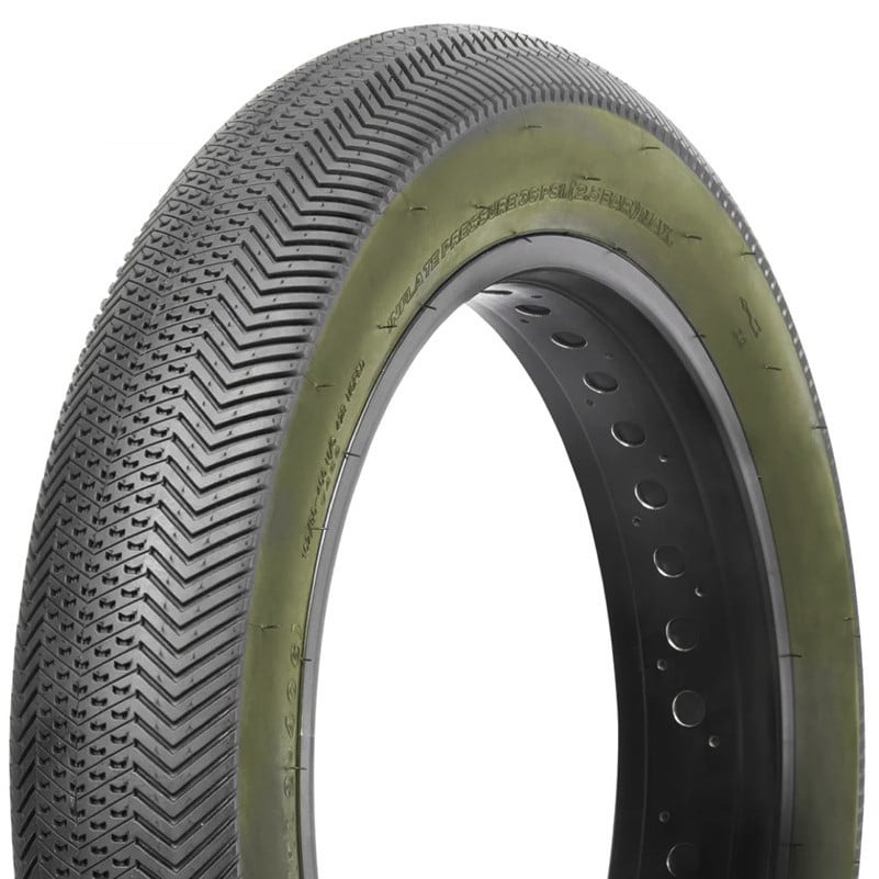 Vee Trooper Performance E50 Fat e-Bike Tyre 20 x 4.0 (102-406) Black/Olive Sidewall Vee Trooper Performance E50 Fat e-Bike Tyre 20 x 4.0 Black/Olive Sidewall