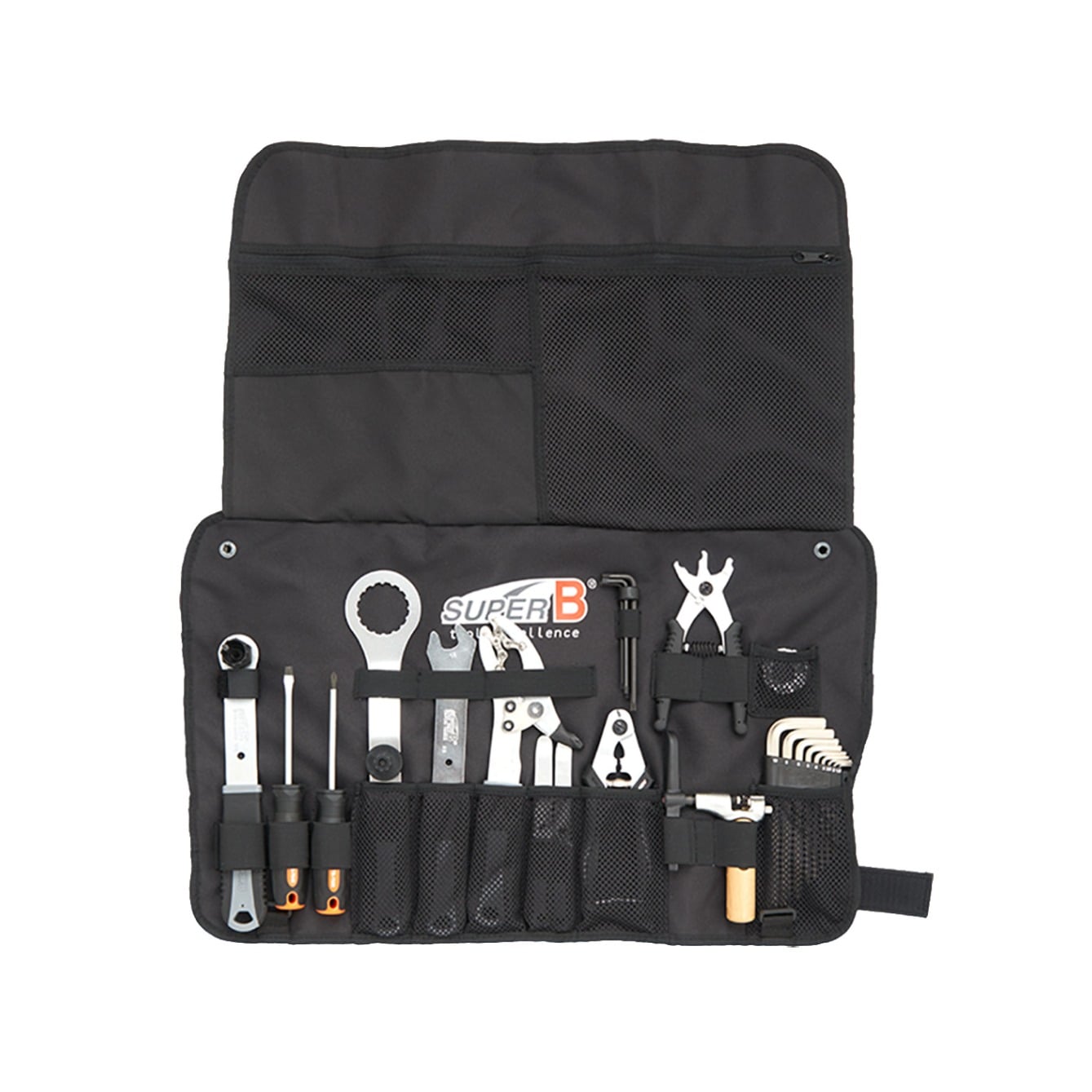 Super-B TBB200 Bicycle Tool Set 27-Piece with Roll Bag Super-B 25 Piece Bicycle Tool Set with Roll Boag