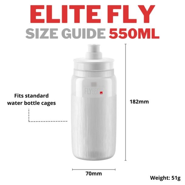 Elite Fly Water Bottle Size Guide 550ml