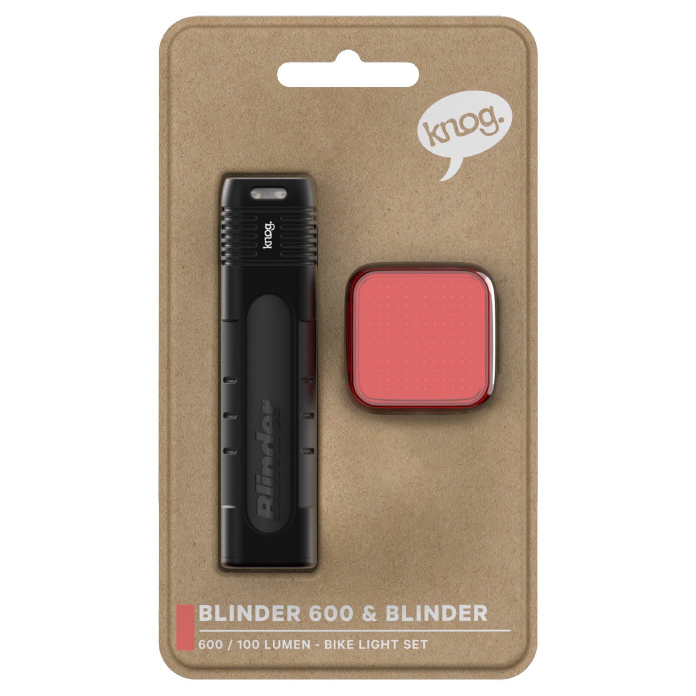 Knog Blinder 600 Front and Square 100 Rear Bike Light Set Knog Blinder 600 Front and Square 100 Rear Bike Light Set