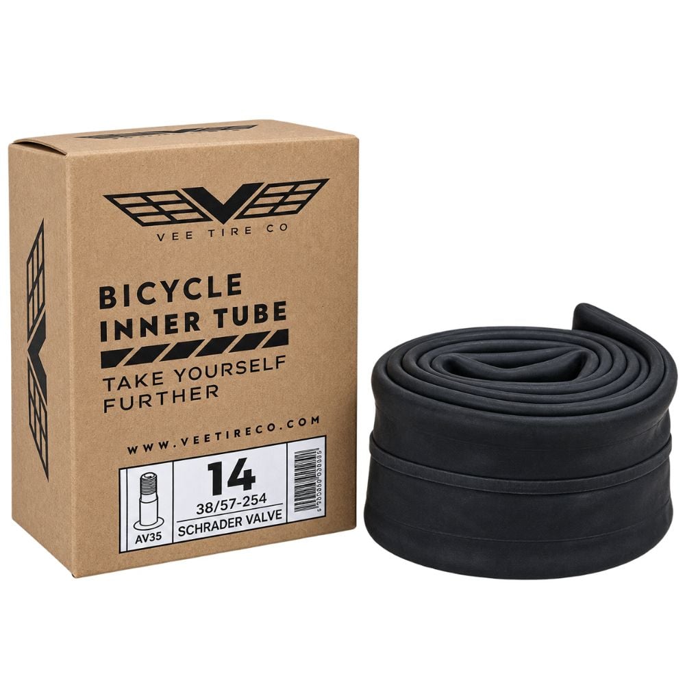 Vee Inner Tube 14 x 1.50-2.25, Schrader 35mm Valve 14 inch Bicycle Tube Schrader Valve