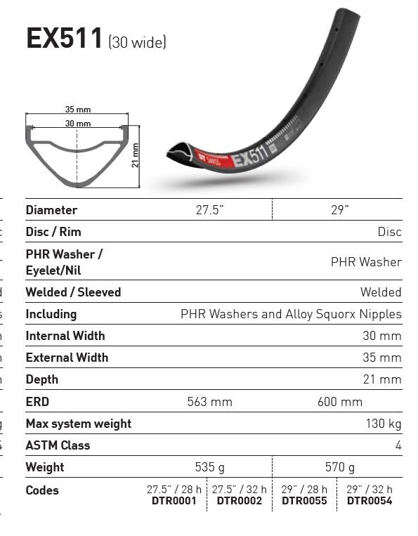 DT Swiss EX 511 MTB Rim | 30mm Internal DT Swiss EX 511 MTB Rim | 30mm Internal - Image 4