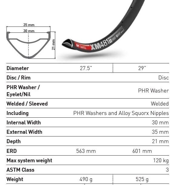 DT Swiss XM 481 MTB Rim | 30mm Internal DTR0016 2 DT Swiss XM 481 MTB Rim | 30mm Internal