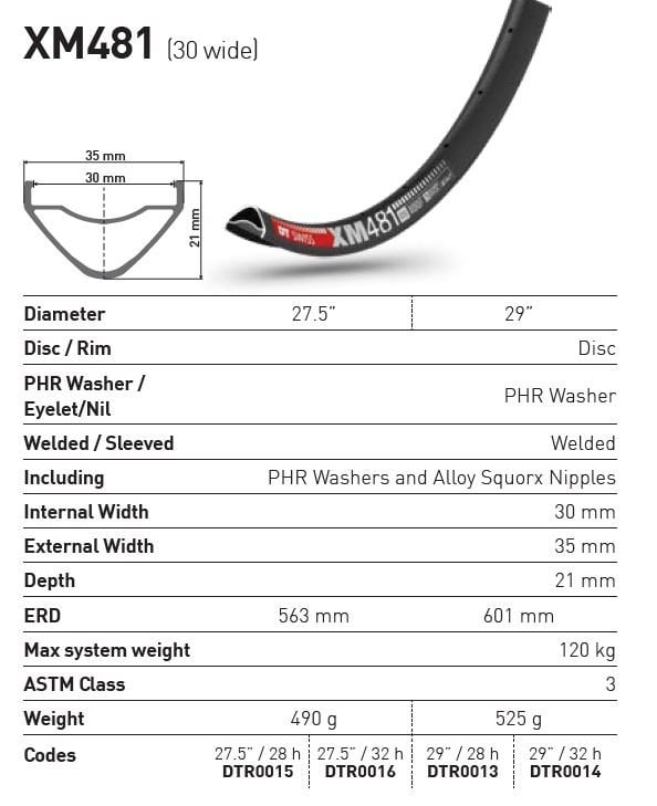 DT Swiss XM 481 MTB Rim | 30mm Internal DT Swiss XM 481 MTB Rim | 30mm Internal - Image 4