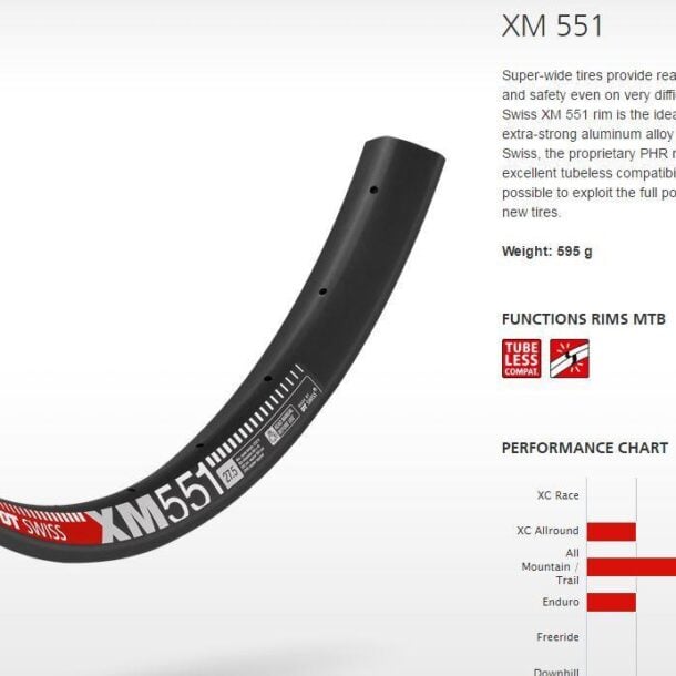 DT Swiss XM 551 MTB Rim | 40mm Internal