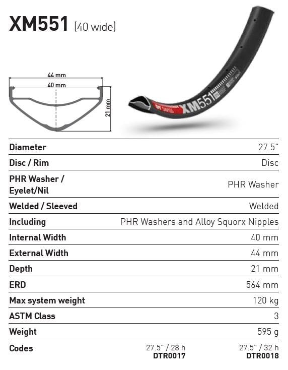 DT Swiss XM 551 MTB Rim | 40mm Internal DT Swiss XM 551 MTB Rim | 40mm Internal - Image 4