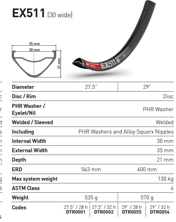 DT Swiss EX 511 MTB Rim | 30mm Internal DT Swiss EX 511 MTB Rim | 30mm Internal - Image 6
