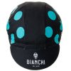 Bianchi Cycling Cap – Milano Neon (Black/Celeste Polka Dots) | Made in Italy Bianchi Milano Cycling Cap BlackCeleste Polka Dots2 Bianchi Cycling Cap – Milano Neon (Black/Celeste Polka Dots) | Made in Italy