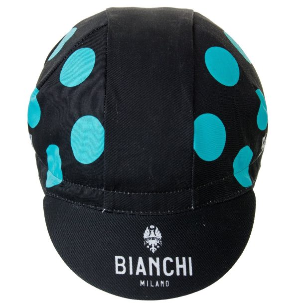 Bianchi Cycling Cap – Milano Neon (Black/Celeste Polka Dots) | Made in Italy Bianchi Milano Cycling Cap BlackCeleste Polka Dots2 Bianchi Cycling Cap – Milano Neon (Black/Celeste Polka Dots) | Made in Italy