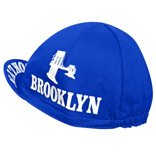 Brooklyn City Cycling Cap Blue Rear Brooklyn Cycling Cap – New York City Design (Blue) | Made in Italy
